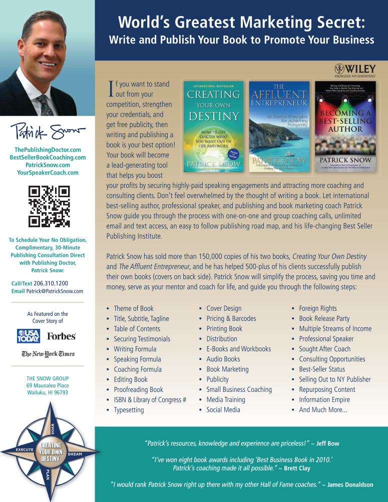 Best Seller Publishing Institute Flyer